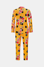 Load image into Gallery viewer, Polka Dot Floral Shawl Collar Blazer and Belted Pants Set
