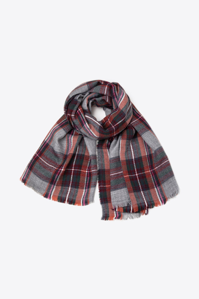 Always Come Back Plaid Fringe Scarf