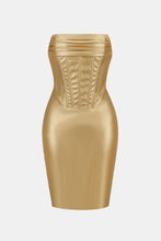 Load image into Gallery viewer, PU Leather Strapless Mini Dress

