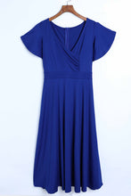 Load image into Gallery viewer, Flutter Sleeve Surplice Midi Dress
