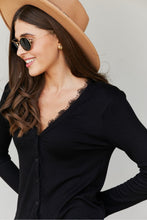Load image into Gallery viewer, Zenana Lace Trim Long Sleeve Cardigan

