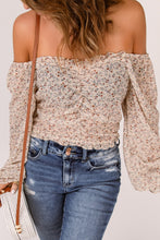 Load image into Gallery viewer, Ditsy Floral Off-Shoulder Frill Trim Cropped Top
