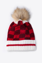 Load image into Gallery viewer, Plaid Pom-Pom Knit Beanie

