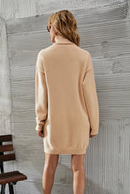 Load image into Gallery viewer, Turtleneck Dropped Shoulder Sweater Dress
