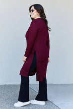 Load image into Gallery viewer, Zenana Autumn Aura Full Size Ribbed Longline Cardigan in Dark Burgundy
