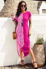 Load image into Gallery viewer, Leopard Color Block Split Dress
