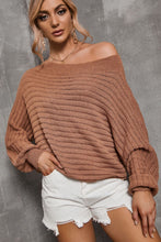 Load image into Gallery viewer, Horizontal Ribbing Off-Shoulder Sweater
