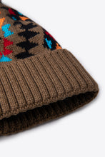 Load image into Gallery viewer, Geometric Pom-Pom Cuffed Beanie
