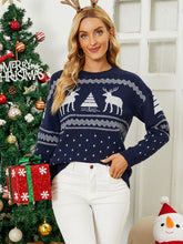 Load image into Gallery viewer, Christmas Reindeer Ribbed Trim Sweater DIBS CLASSIC
