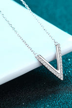 Load image into Gallery viewer, Sterling Silver V Letter Pendant Necklace DIBS 7007
