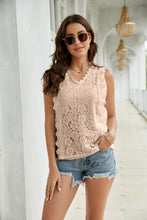 Load image into Gallery viewer, Lace Scalloped Keyhole V-Neck Tank
