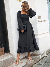 Load image into Gallery viewer, Smocked Ruffle Hem Flounce Sleeve Dress
