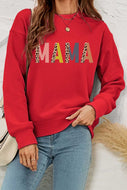 MAMA Leopard Graphic Sweatshirt