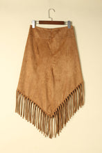 Load image into Gallery viewer, Fringe Hem Suede Skirt
