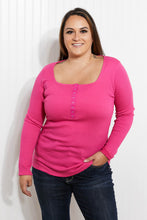 Load image into Gallery viewer, Heimish What a Gem Full Size Snap-Down Smocking Henley
