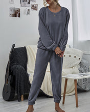 Load image into Gallery viewer, Dropped Shoulder Teddy Lounge Set
