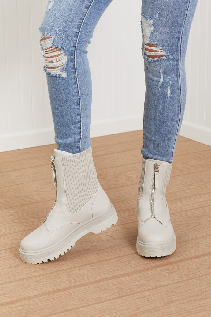 East Lion Corp The Right Attitude Platform Zipper Booties dibs zipper