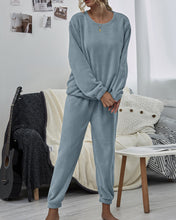 Load image into Gallery viewer, Dropped Shoulder Teddy Lounge Set
