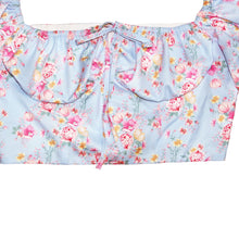 Load image into Gallery viewer, Cropped Sweetheart Neck Bubble Sleeve Blouse
