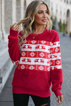 Load image into Gallery viewer, Christmas Fair Isle Spliced Brushed Top
