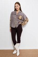 Load image into Gallery viewer, POL At Twilight Full Size Plaid Contrast Shacket
