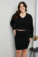 Load image into Gallery viewer, Sew In Love Full Size Johnny Collar Cropped Sweater and Knit Skirt Set
