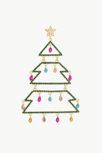 Load image into Gallery viewer, Rhinestone Christmas Tree Drop Earrings

