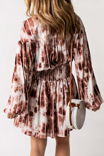 Load image into Gallery viewer, Tie-Dye Smocked Waist Balloon Sleeve Dress

