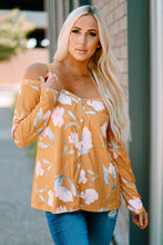 Load image into Gallery viewer, Floral Cold-Shoulder Long Sleeve Top
