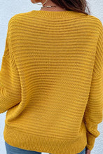 Load image into Gallery viewer, Cutout Horizontal Rib-Knit Sweater
