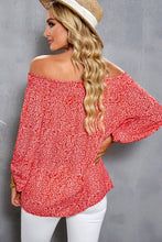 Load image into Gallery viewer, Botanical Print Off-Shoulder Balloon Sleeve Top
