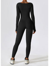 Load image into Gallery viewer, Square Neck Long Sleeve Sports Jumpsuit
