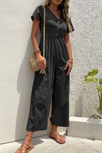 Load image into Gallery viewer, Short Puff Sleeve V-Neck Jumpsuit
