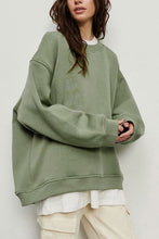 Load image into Gallery viewer, Oversize Round Neck Dropped Shoulder Sweatshirt
