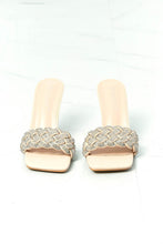 Load image into Gallery viewer, DELICACY Showstopper Braided Rhinestone Heel Slide in Nude
