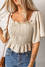 Load image into Gallery viewer, Smocked Frill Trim Peplum Top
