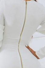 Load image into Gallery viewer, Zip-Back Slit Crewneck Bodycon Dress
