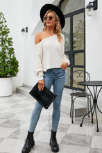 Load image into Gallery viewer, Boat Neck Horizontal Ribbing Dolman Sleeve Sweater
