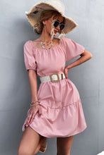 Load image into Gallery viewer, Square Neck Short Sleeve Mini Dress
