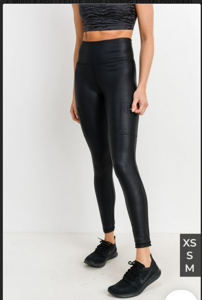 Foil Leggings with Pocket BLACK | DIBS 271