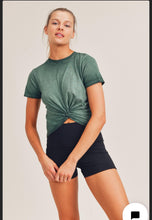 Load image into Gallery viewer, FRONT Twisted Short Sleeves Top in Green | DIBS 769
