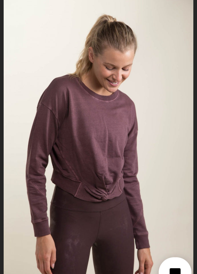 Front Twisted Top in Burgundy | DIBS 795