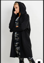 Load image into Gallery viewer, Super Soft Cardigan with Hoodie in Black | DIBS 761 **
