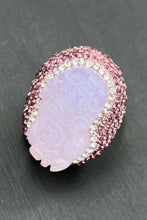 Load image into Gallery viewer, Random-Shape Natural Stone Rhinestone Brass Ring
