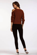 Load image into Gallery viewer, Double Take Round Neck Cold-Shoulder Ribbed Sweater
