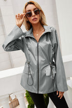 Load image into Gallery viewer, Drawstring Elastic Waist Hoodie Jacket
