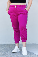 Load image into Gallery viewer, Zenana Animal Lover Full Size Leopard Panel Joggers in Magenta

