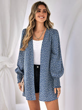 Load image into Gallery viewer, Printed Lantern Sleeve Open Front Top
