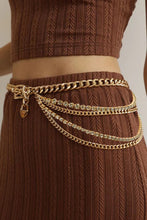 Load image into Gallery viewer, Rhinestone Decor Metal Chain Belt
