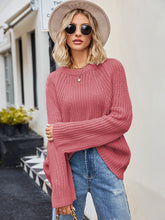Load image into Gallery viewer, Raglan Sleeve Waffle Knit Sweater
